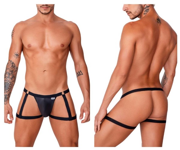 CandyMan 99749 Garter Jockstrap - Black / L/XL