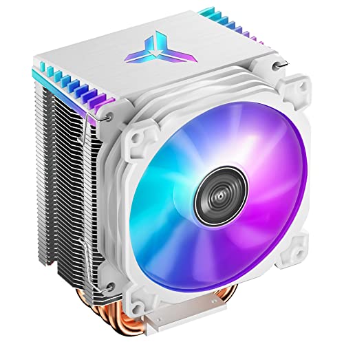 Jonsbo CR1400 RGB CPU Air Cooler, LGA 1700 CPU Cooling Fan for w/ 4 Heat Pipes, 92mm PWM CPU Fan, 130W TDP CPU Cooler for Intel LGA 1200/115X AMD Ryzen AM5 AM4 AM3, White - White