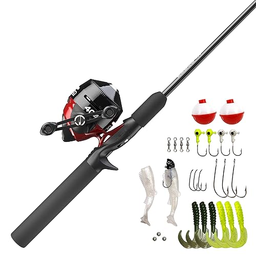 Zebco 404 Spincast Reel and 2-Piece Fishing Rod Combo, Durable Fiberglass Rod with EVA Handle, QuickSet Anti-Reverse Reel with Built-In Bite Alert, Pre-Spooled - Rod - 5'6" Rod - With 28pc Tackle