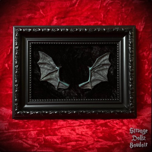 PRE-ORDER  - Bat Wings handmade wall decor, Vampire gothic home decor, faux taxidermy, Strange Dollz Boudoir