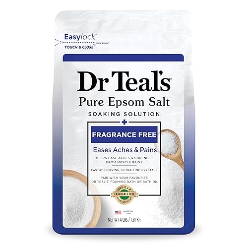 Dr Teal's Epsom Salt Magnesium Soak, Fragrance-Free, 4 lbs - 64 Ounce (Pack of 1)