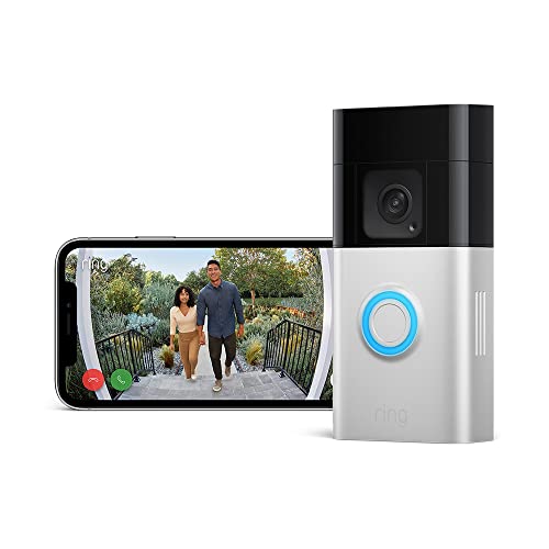 Ring Battery Video Doorbell Plus by Amazon | Wireless Video Doorbell Camera with 1536p HD Video, Head-To-Toe View, Colour Night Vision, Wi-Fi, DIY | 30-day free trial of Ring Protect - Device Only