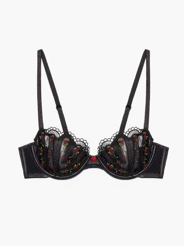 Renaissance Rose Unlined Demi Bra in Black | SAVAGE X FENTY UK United Kingdom