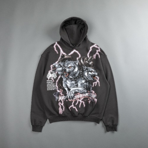 Come Find Out V2 "Vintage Pierce" Hoodie in Wolf Gray/Pink Lightning | M