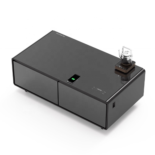 Smart Side Coffee Table With Refrigerator Bluetooth Speaker & Wireless Charging TB-135 - Black