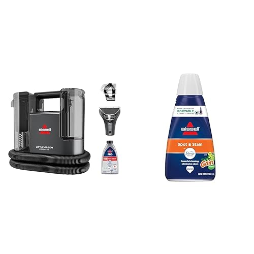 BISSELL® Little Green® Cordless Multi-Purpose Portable Deep Carpet and Upholstery Cleaner, 3682 + Spot & Stain with Febreze + Gain Original Scent Formula - LG Cordless + Gain + Febreze Formula