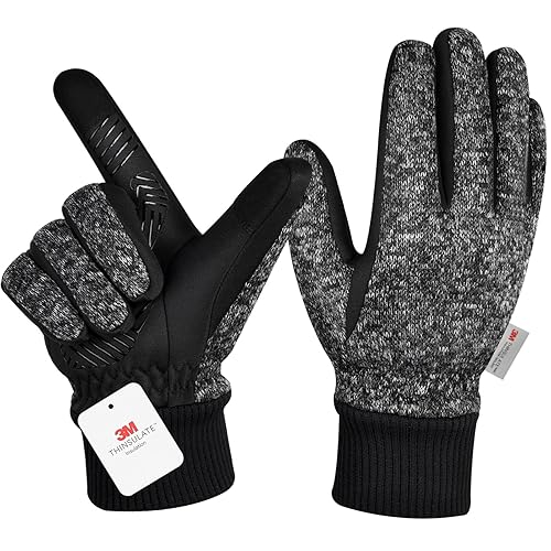 MOREOK Winter Gloves -10°F 3M Thinsulate Warm Gloves Bike Gloves Cycling Gloves for Driving/Cycling/Running/Hiking - Deep Gray - X-Large