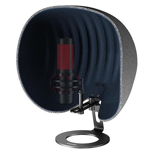 Microphone Isolation Shield,Aokeo 2024 Professional Recording Studio Equipment,360° Music Studio Mic Shield,Suitable for of Blue Yeti, Snowball iCE, HyperX QuadCast, SoloCast,Etc Recording Microphones - Newly launched