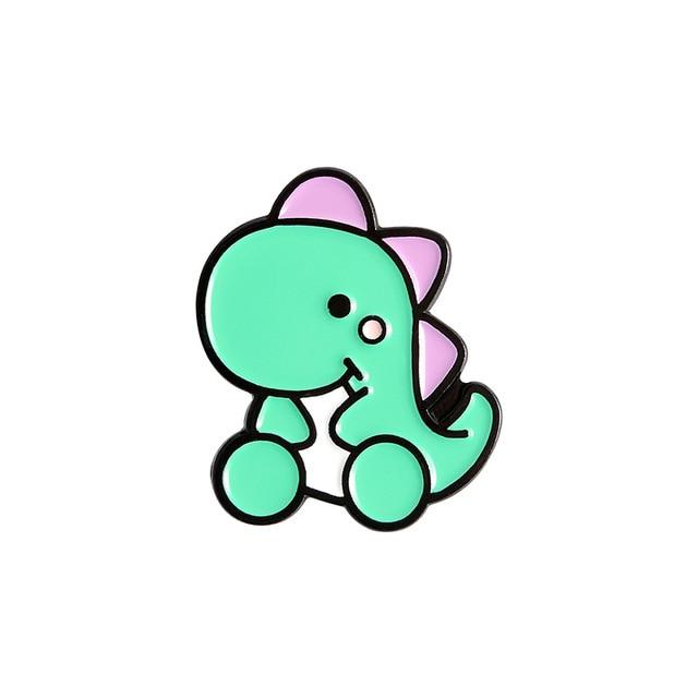 Baby Dino Enamel Pins - Green T-Rex