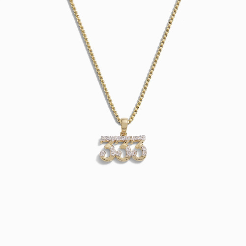 Angel Number Necklace - 14K Yellow Gold Vermeil / 333 / 20"-22"