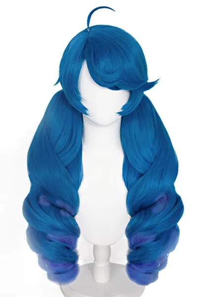 League of Legends Gwen Cosplay Wig Blue Long Curly Wig