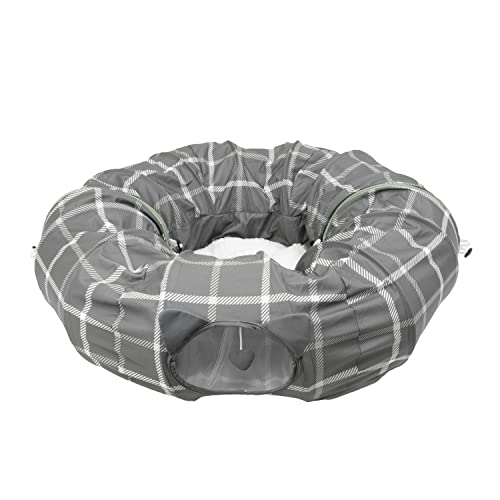 Kitty City Large Cat Tunnel Bed, Cat Bed, Pop Up Bed, Cat Toys, Gray - Gray