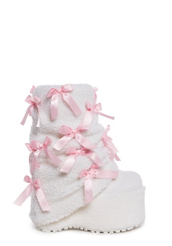 Snuggle Wonderland Platform Boots - Pinky Promise | WHITE / US 7