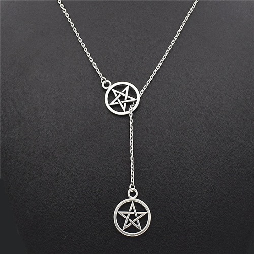 Double pentagram necklace
