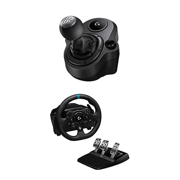 
                            Logitech G Driving Force Shifter with Logitech G923 Racing Wheel and Pedals for Xbox X|S, Xbox One and PC and Genuine Leather Wheel Cover
                        