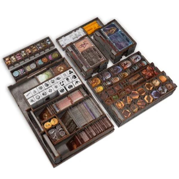 Smonex Wooden Organizer Compatible with Gloomhaven Board Game - Box Suitable for Storage All Gloomhaven Expansions - Gloomhaven Insert and Storage (Gray)