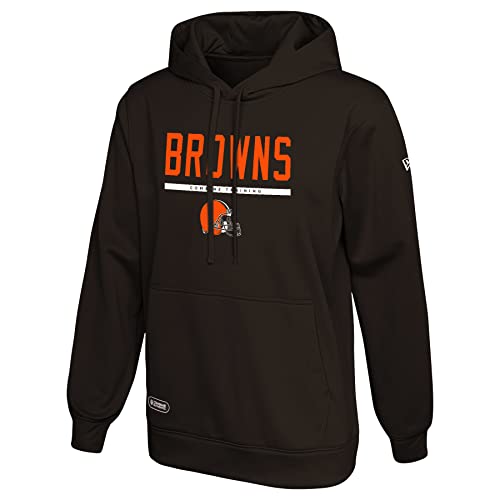 New Era NFL Men's Safety Performance Pullover Hooded Sweatshirt, Pro Football Fleece Hoodie - X-Large - Cleveland Browns