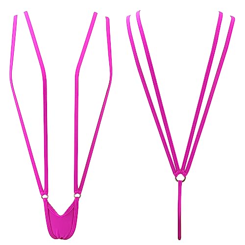 SHERRYLO Slingshot Bikini for Women Topless G String Bottom Extreme Suspender Sling Micro Bikinis - 1881-fuchsia