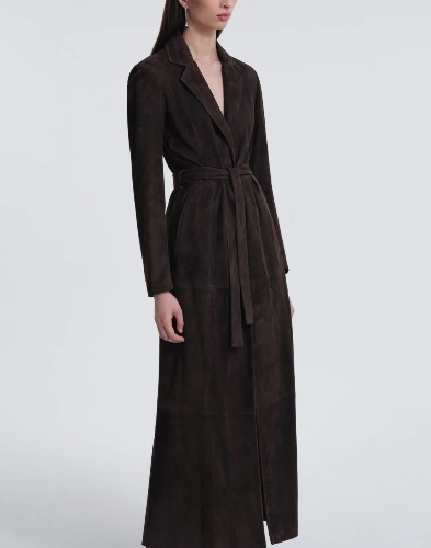 Nour Hammour Paris Suede trench coat