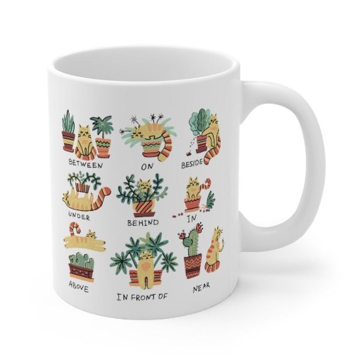 Puurfect Combo Cat and Plants Coffee Tea Mug - 11oz