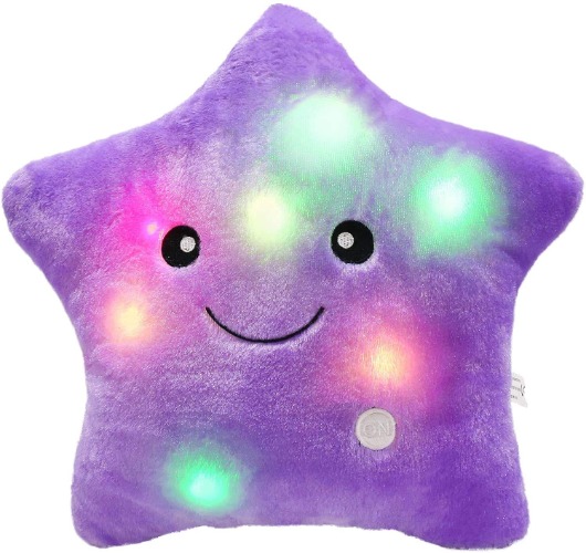 Glowing LED Star Stuffed Toys - Purple / 35cm