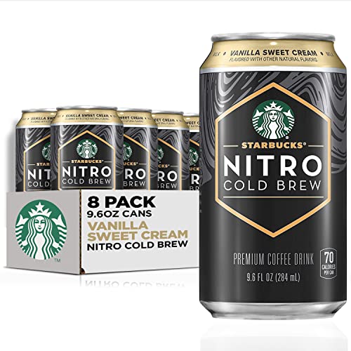 Starbucks Nitro Cold Brew, Vanilla Sweet Cream 9.6 fl oz Can (8 Pack) (Packaging May Vary) - Vanilla Sweet Cream - 8 Fl Oz (Pack of 1)
