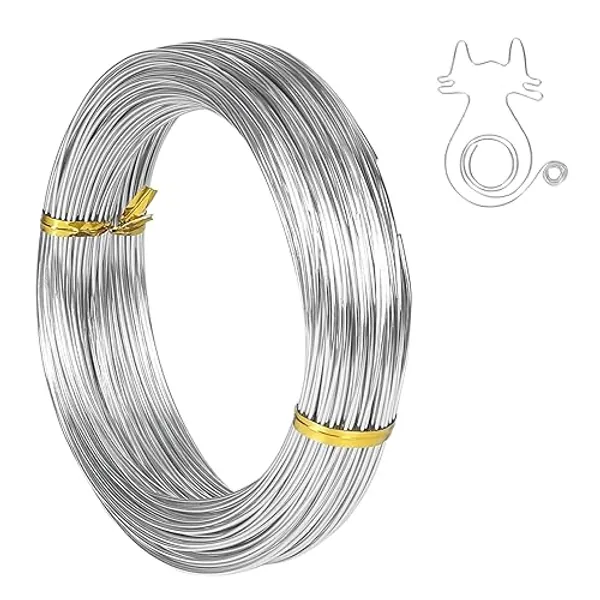 18 Gauge 1mm Aluminum Craft Wire, 165 Feet Bendable Metal Wire for Sculpting, Bike Modelling Skeleton Crafting Floral Making, Jewelry Making, Weaving and Wrapping - 1MM 165FT, Silver