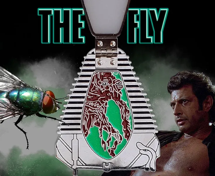 The Fly Horror FLIP Enamel Pin | Brundlefly 1986 Jeff Goldblum Movie | David Cronenberg Film Creature | Gift Lapel Pin