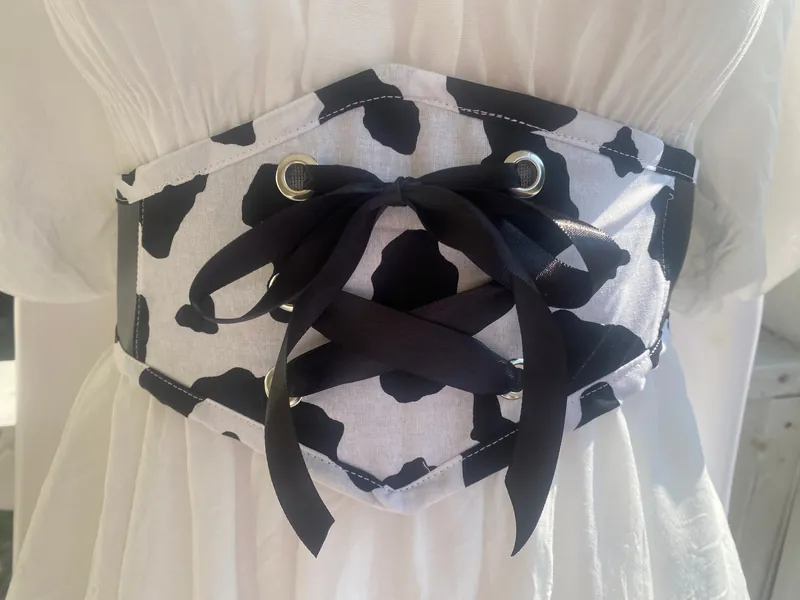 Cow Print corset belt