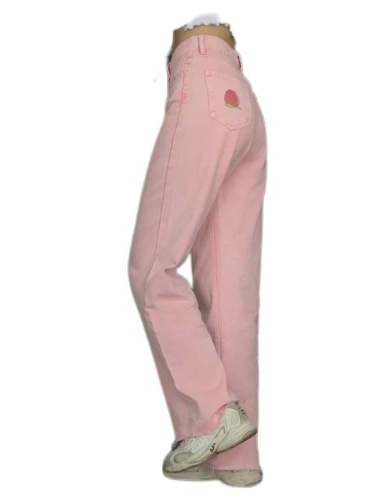 CHAOYI 90-tal Y2K överdimensionerade rosa kvinnor Kawaii jeans koreansk streetwear hög midja säckiga vida ben denimbyxor lösa estetiska byxor - 3XL