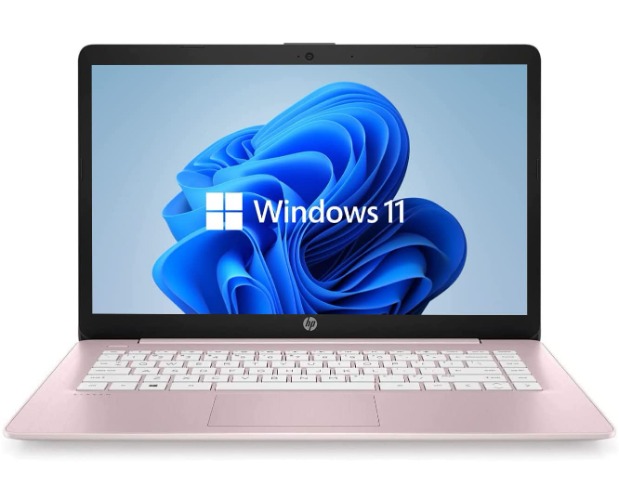 Newest HP 14" HD Laptop, Windows 11, Intel Celeron Dual-Core Processor Up to 2.60GHz, 4GB RAM, 64GB SSD, Webcam, Dale Pink(Renewed) (Dale Pink) - 