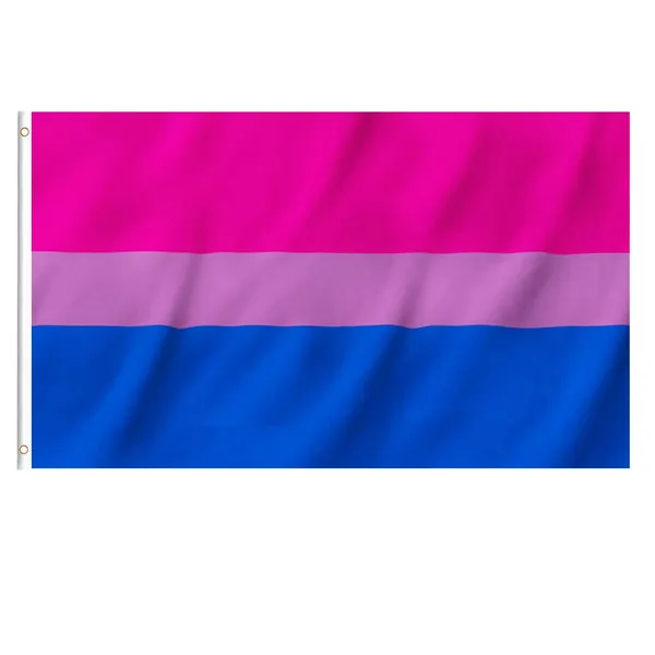 EKEV 3x5 Foot Bisexual Pride Flag - LGBT Bi Gay Flags with Brass Grommets & Canvas Header & Double Stitched & Vivid Bright Colors