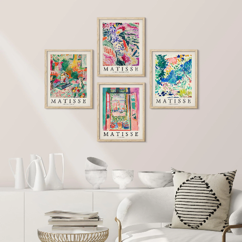 SIGNLEADER Matisse Abstract Botanical S Framed On Paper 4 Pieces Print & Reviews | Wayfair