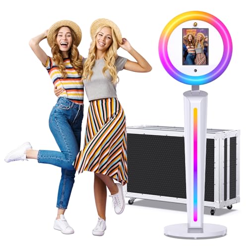 Portable Photo Booth for 10.2in 10.9in 11in 12.9in, APP Control Remote Control, Sturdy Shell Selfie photobooth Machine,RGB Ring Light,Flight Case,for Parties, Wedding, Show… - Light Bar1