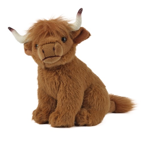 Living Nature Highland Calf, Realistic Soft Cuddly Farm Toy, Naturli Eco-Friendly Plush, 6 Inches