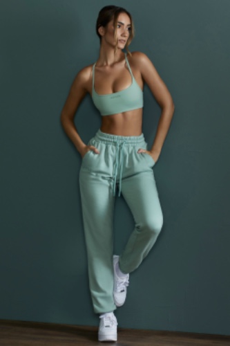 Jogger Bottoms in Sage | XXS