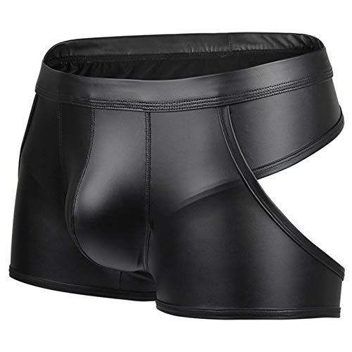 Jockstrap Athletic Supporters for Men Cut Out Back Bikini Briefs Soft Cotton Thong Knickers Underpants - Large - Black