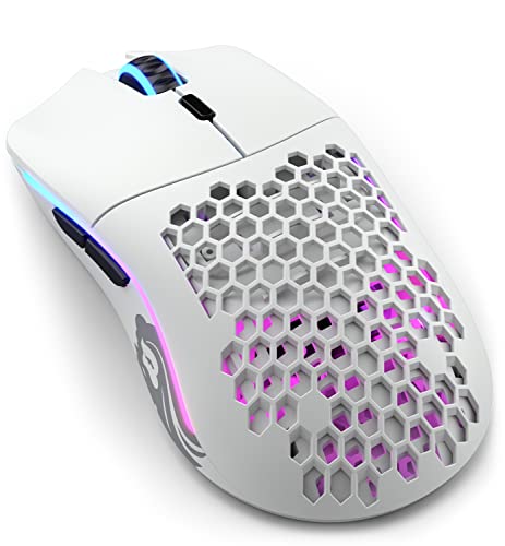 Glorious Gaming Model O Wireless Gaming Mouse - Superlight, 69g Honeycomb Design, RGB, Ambidextrous, Lag Free 2.4GHz Wireless, Up to 71 Hours Battery - Matte White - Standard - Model O (Ambidextrous) - White