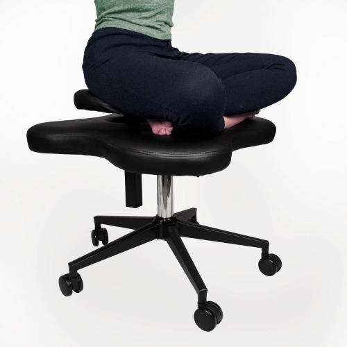 Toppay Cross-Legged kneeing Chair for Yoga Lovers, Fitness Fanatics and Those with Back or Leg Pains, Black - 