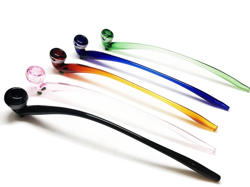 Gandalf Pipe - Gandalf Glass Pipe - Glass Hand Pipe Black Green Amber Blue Pink 5 Color option