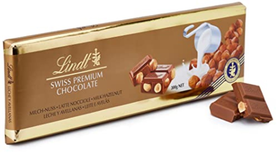 Lindt Swiss Milk Chocolate and Crunchy Hazelnut Gold Bar 300 g - Milk Hazelnut - 300g