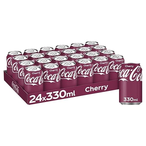 Coke Cherry Soft Drink Cans, 330ml Each, Pack of 24 Cans (24 x 330ml Cans) - Cherry - 24 x 330ml Cans