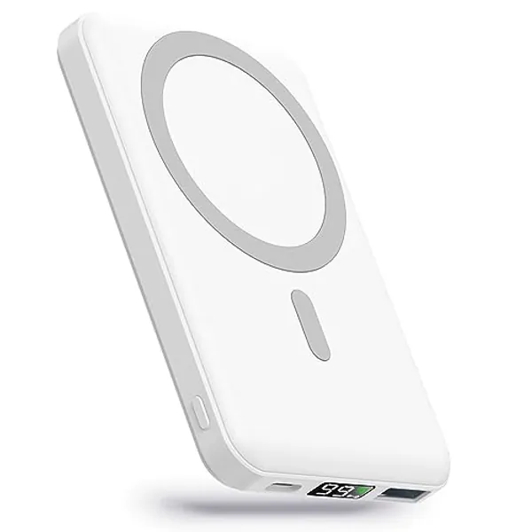 Power Bank 10000mAh Magnético Bateria Externa Mag-safe,YAGOPAL Inalámbrico PD 22.5W Carga Rapida Inalámbrico Cargador Portátil con Pantalla LED USB-C Compatible con iPhone 12/13/14/15 Pro/Mini/Pro MAX