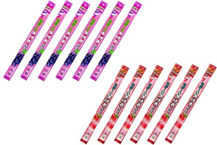 Long type Sakeru Gummy 40 cm,Japanese fruit gummy candies. 12 packs No.a259