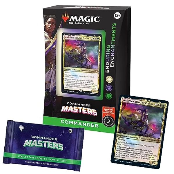 Magic The Gathering Commander Masters Commander Deck - Enduring Enchantments (100-Card Deck, 2-Card Collector Booster Sample Pack + Accessories)