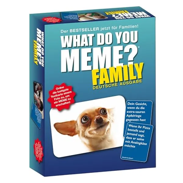 HUCH! | 882592 | What DO You Meme? Family | Deutsche Ausgabe Familienspiel | Partyspiel | für 3 bis 20 Spieler ab 8 Jahren | Mit vielen neuen Memes für noch mehr Spielspaß!