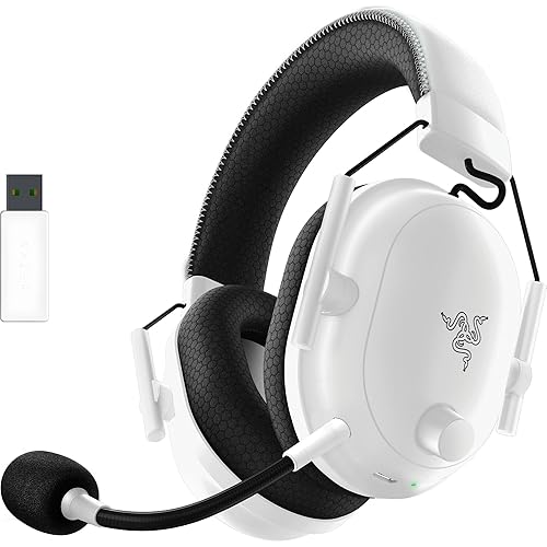Razer BlackShark V2 Pro Wireless Gaming Headset 2023 Edition: Detachable Mic - Pro-Tuned FPS Profiles - 50mm Drivers - Noise-Isolating Earcups w/Ultra-Soft Memory Foam - 70 Hr Battery Life - White - White - Gen 2