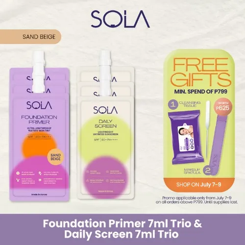 Sola Tinted Sunscreen SPF50PA+++ 7ml - Sand Beige Travel Trio Kit