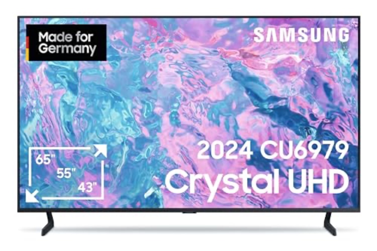Samsung Crystal UHD 4K CU6979 Fernseher 65 Zoll, Samsung TV mit PurColor, 4K Upscaling, Crystal Prozessor 4K, Smart TV, GU65CU6979UXZG, Deutsches Modell [2024]