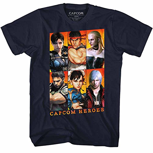 Capcom Mens Gallery T-Shirt - X-Large - Navy